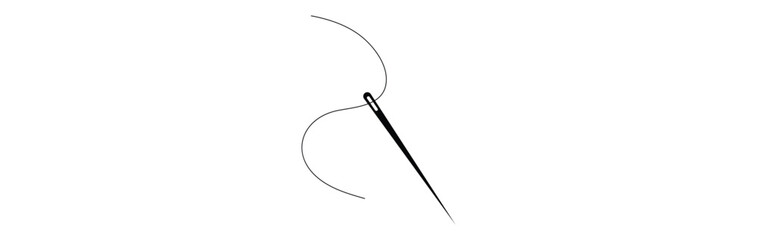 needle for sewing clothes line art icon for apps and websites