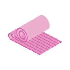 Well designed isometric icon of yoga mat unrolled
