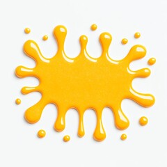 Abstract Yellow Liquid Splashes on White Background