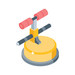 Get this isometric icon of incline situp stand