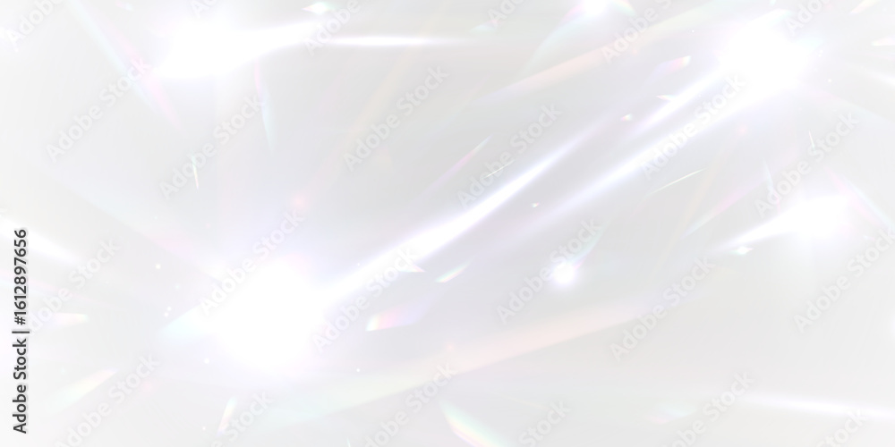 Poster png crystal refraction and rainbow flare with lens blur glow effect on aethereal transparent backgro