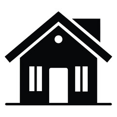 House icon, residential home vector, real estate silhouette, family house graphic, architecture building symbol, property illustration
