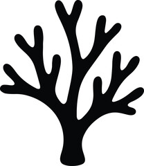 Silhouette coral underwater sea life vector illustrator