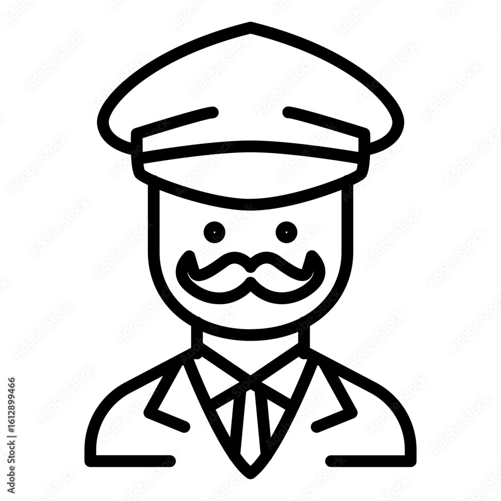 Aufkleber captain icon vector image. can be used for ocean.