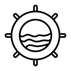 Porthole icon vector image. Can be used for Ocean.