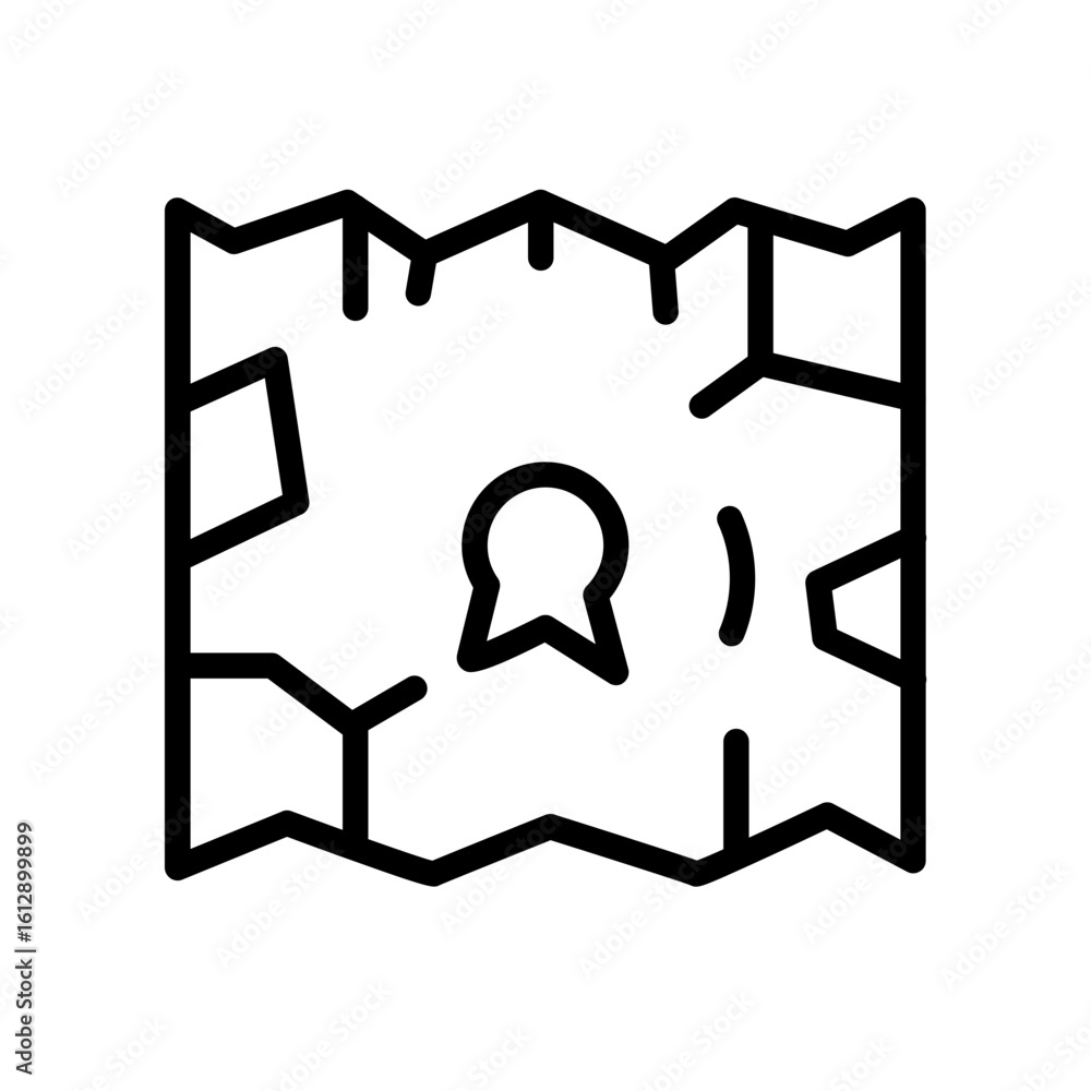 Poster treasure map icon vector image. can be used for ocean.