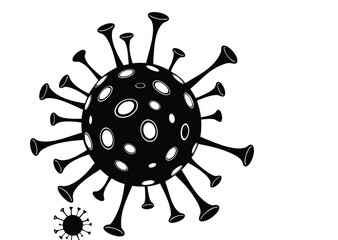 Obraz premium Coronavirus vector silhouette illustration