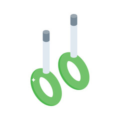 Premium isometric icon of strong workout rings