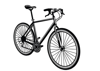 Bicycle silhouette vector illustration isolated on a Transparent Background