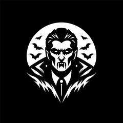 Vampire Badge Logo in Black
