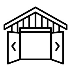Warehouse Opened icon vector image. Can be used for Warehouse.