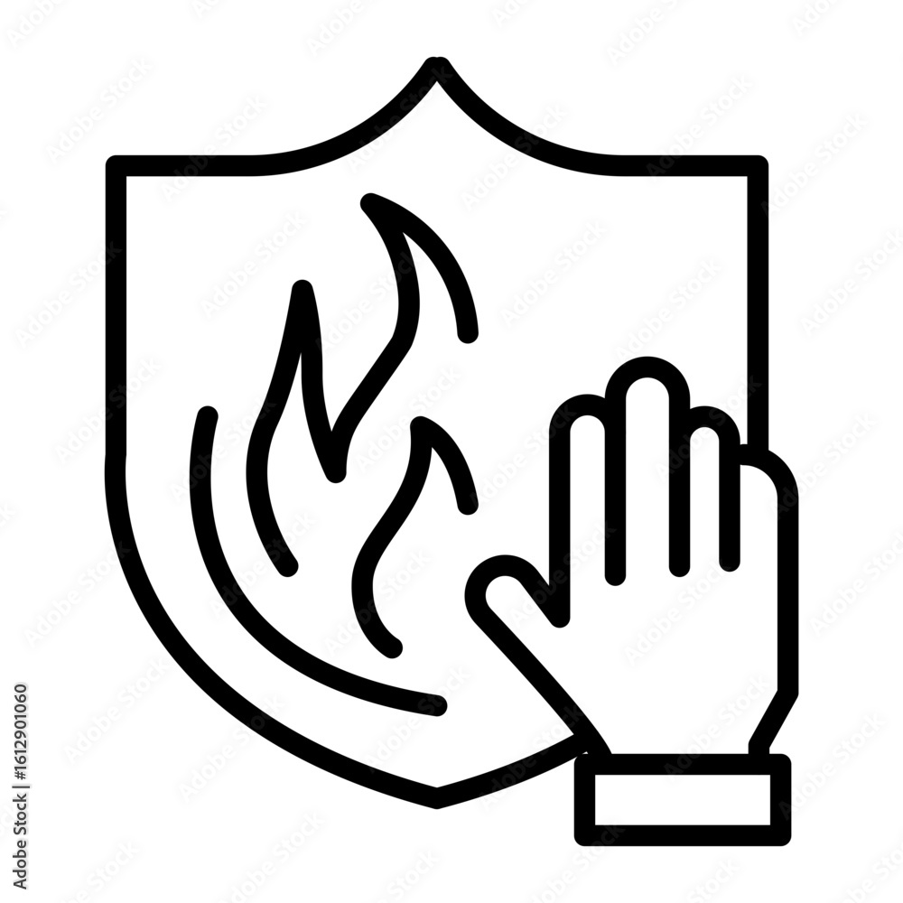 Poster fireproof icon vector image. can be used for fabric features.