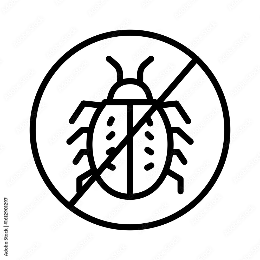 Poster no bugs icon vector image. can be used for fabric features.