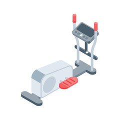A captivating isometric style icon of elliptical trainer machine