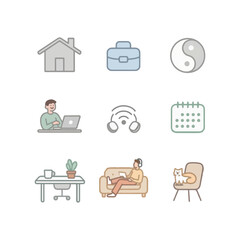 work from home icon set