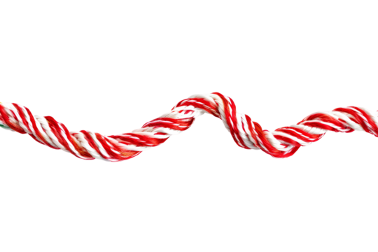 Red and white twisted rope candy cane design