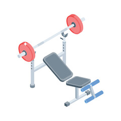 Premium isometric icon of heavy duty workout press frame