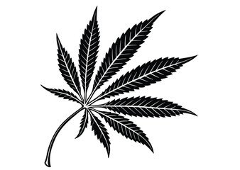 marijuana cannabis leaf icon vector, marijuana cannabis leaf silhouette vector Illustration
