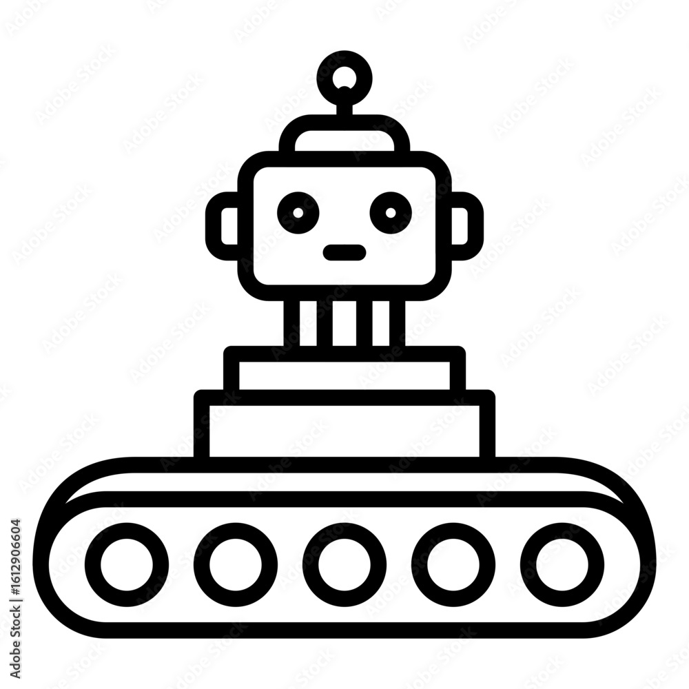 Poster conveyor robot icon vector image. can be used for biometrics.
