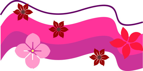 Abstract Wave With Flower Border