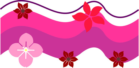 Abstract Wave With Flower Border