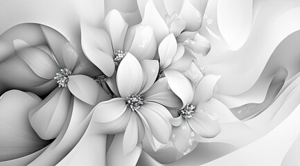 Abstract grayscale floral design (1)