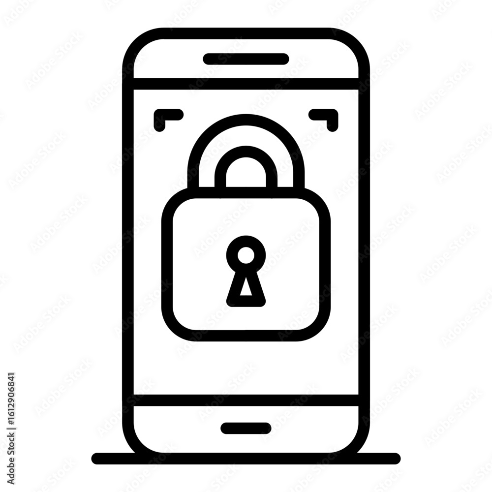 Poster mobile lock biometric icon vector image. can be used for biometrics.