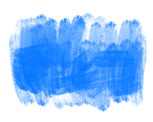 Pincelada rectangular azul con textura de lápiz de cera y fondo transparente