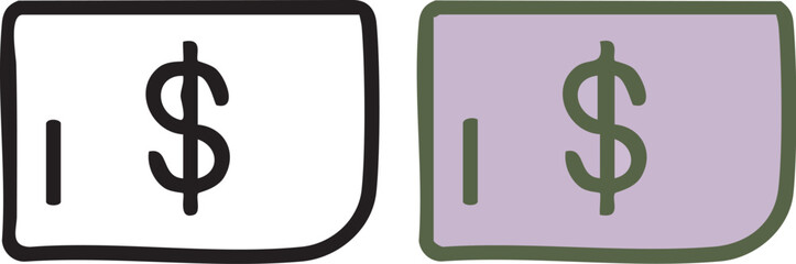 Obraz premium Simple Dollar Sign Icon Two Color Variations.