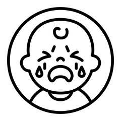 Crying Baby icon vector image. Can be used for Baby Shower.