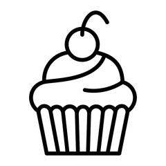 Cupcake icon vector image. Can be used for Baby Shower.