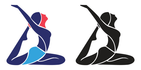 Yoga pose woman illustration, ideal for fitness, wellness, and meditation-themed content