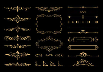 golden ornamental decorative vector collection