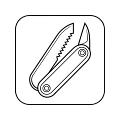 Black and white illustration of a gardening pruning shear tool