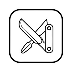 Icon of a multi tool with a knife and scissors
