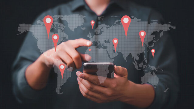Stay connected globally with mobile technology and worldwide location tracking - Powered by Adobe