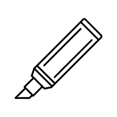 Simple line art icon of a highlighter pen vector illustration