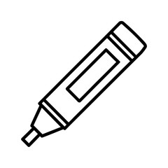 Simple outline drawing of a highlighter pen vector illustration