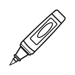 Simple outline drawing of a marker pen vector illustration