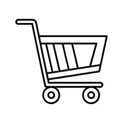 Simple outline drawing of a shopping cart vector illustration
