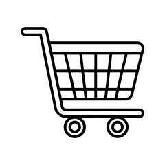 Simple outline icon of a shopping cart for online stores