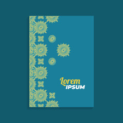 Oriental Geometric Luxury Ornament on Quarto Orientation with Silhouette and Stroke Texture