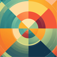 Obraz premium Abstract illustration of overlapping vibrant circles in a vintage background