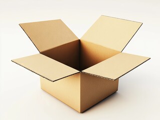 Empty open cardboard box on white background (2)