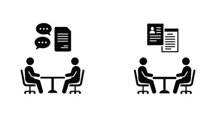 Remote Job Interview Process Icon Illustration