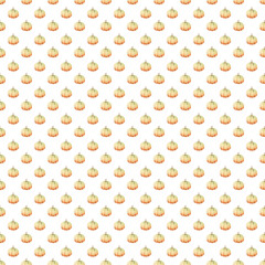 Watercolor fall floral pattern with pumpkins. Hand drawn seamless pattern for Thanksgiving and Halloween.