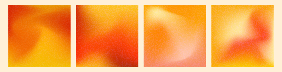 Obraz premium Autumn square background set. Trendy fluid gradient layout for fall season
