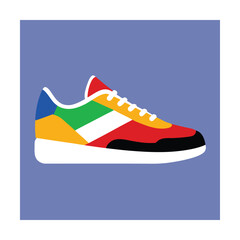 Mixed Material Sneakers Set Vector Illustration