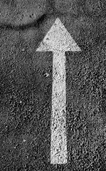 White Arrow to a Broken Path. Monochrome Hues.