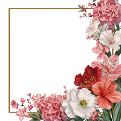 floral background with flowers frame